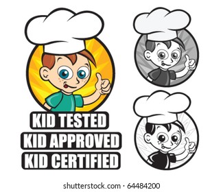 Kid Tested / Approved / Certified Icon. Version Chef Boy