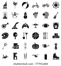 Kid thing icons set. Simple style of 36 kid thing vector icons for web isolated on white background