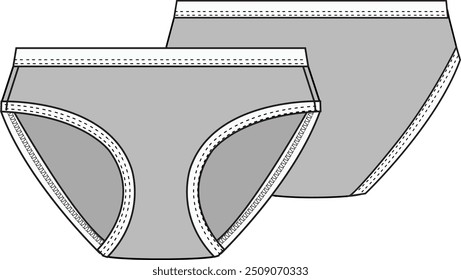 Vector de boceto plano del bikini de la braga de la ropa interior del niño