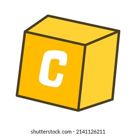 Kid Toy Cubes with Alphabet. Vector illustration