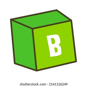 Kid Toy Cubes with Alphabet. Vector illustration