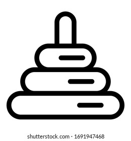 Kid toy pyramide icon. Outline kid toy pyramide vector icon for web design isolated on white background
