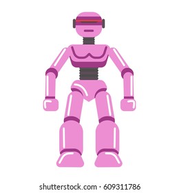 Kid toy robot transformer. Children plaything vector flat isolated icon for kindergarten design element