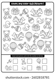 Kid Toys black and white I spy game for kids worksheet