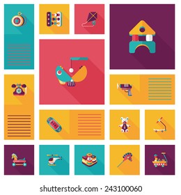 kid toys flat app background, eps10