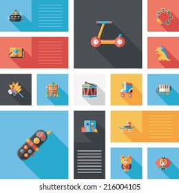 kid toys flat app ui background,eps10