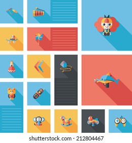 kid toys flat ui background,eps10