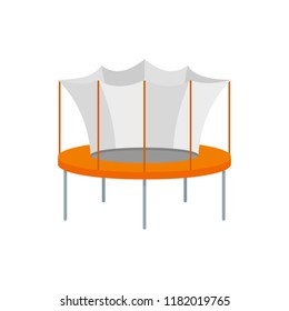 Kid trampoline icon. Flat illustration of kid trampoline vector icon for web design