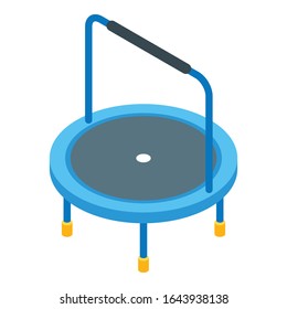 Kind Trampolin Symbol. Isometrisch zur Trampolin-Vektorillustration Symbol für Webdesign einzeln auf weißem Hintergrund