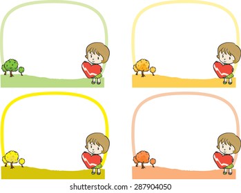 kid and trees with frame