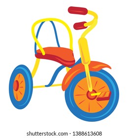 Kid tricycle icon. Cartoon of kid tricycle vector icon for web design isolated on white background