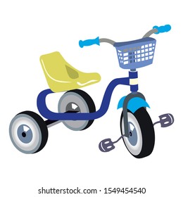 Kid tricycle icon. Cartoon of kid tricycle vector icon for web design isolated on white background. Trike vector design for any print and cut works.