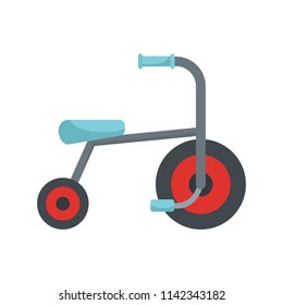 Kid tricycle icon. Flat illustration of kid tricycle vector icon for web isolated on white