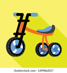Kid tricycle icon. Flat illustration of kid tricycle vector icon for web design