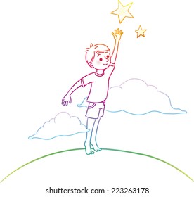 Kid trying to touch stars