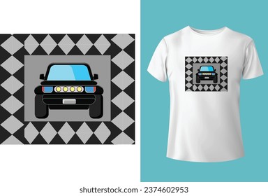 Kid t-shirt design of a car