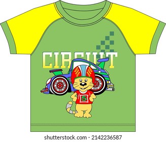 kid t-shirt design for printing.trendy t shirt vecktor artwork design illustration for kids