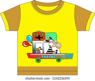 kid t-shirt design for printing.trendy t shirt vecktor artwork design illustration for kids