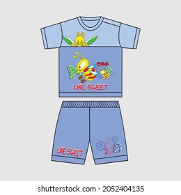 kid t-shirt design set for printing