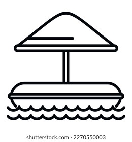 Kid umbrella tool icon outline vector. Water park. Aqua amusement