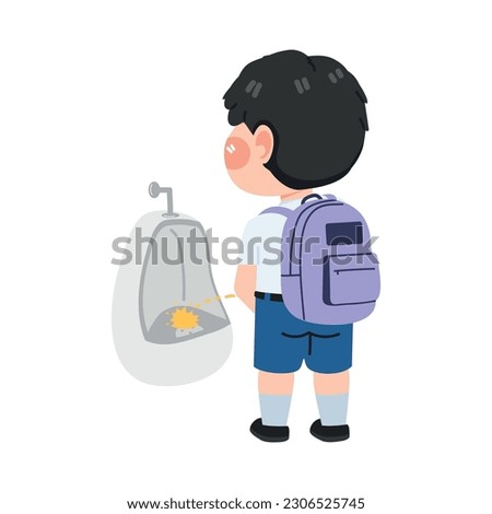 kid Urinating   in the toilet