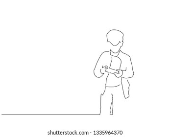 Kid Using Technology Isolated Drawing Vector Stock Vector (Royalty Free ...