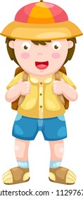 Kid vector illustration on a white background