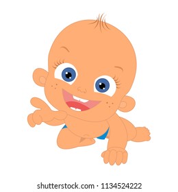 Kid. Vector stock illustration isolated on white background.