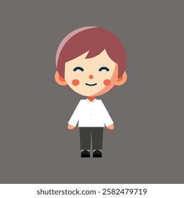 kid vector wearing white shirt 