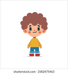 kid vector wearing yellow shirt