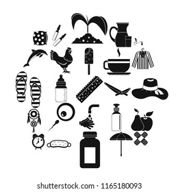 Kid viability icons set. Simple set of 25 kid viability vector icons for web isolated on white background