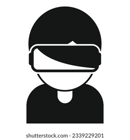 Kid vr headset icon simple vector. Virtual reality glasses. Digital video