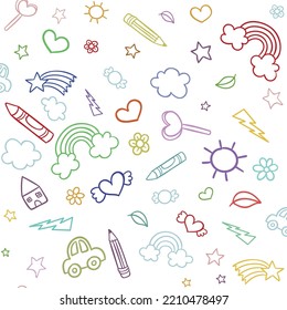 Patrón de fondo de escritorio infantil, Formas coloridas