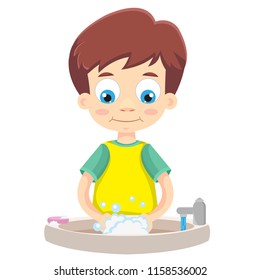 Niño lavándose las manos 