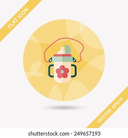 kid water bottle flat icon with long shadow,EPS 10