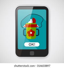 kid water bottle flat icon with long shadow,EPS 10