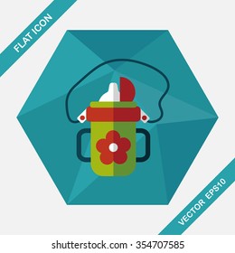 kid water bottle flat icon with long shadow,EPS 10