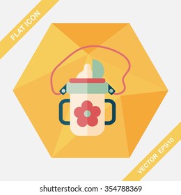 kid water bottle flat icon with long shadow,EPS 10