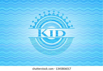 Kid water wave badge background.