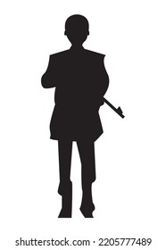 niño con icono de silueta de arma