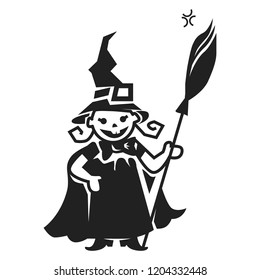 Kid witch costume icon. Simple illustration of kid witch costume vector icon for web design isolated on white background