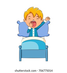 Kid Yawning In Bed