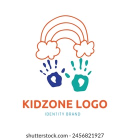 kid zone or kindergarten logo design for branding and identity