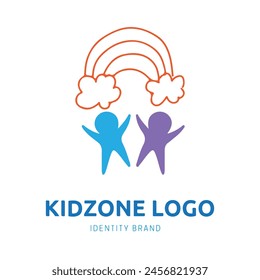 kid zone or kindergarten logo design for branding and identity