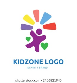 kid zone or kindergarten logo design for branding and identity