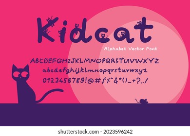 Kidcat es un lindo tipo de letra decorativa para el amante de los gatos que se ve amigable y divertido!
Añade este tipo de letra a tus ideas más creativas y disfruta de tu creatividad.