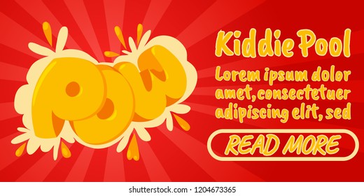 Kiddie Pool Concept Banner. Isometric Banner Of Kiddie Pool Comics Vector Concept For Web, Giftcard And Postcard