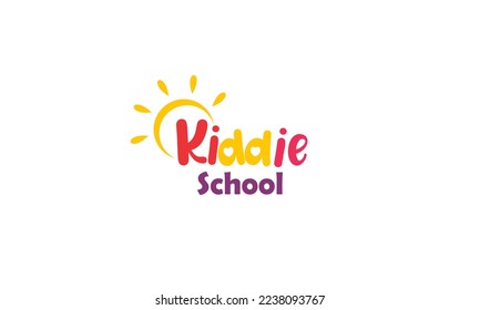 Kiddie school elementary colorful vector logo design illustration