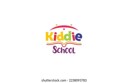 Grundlegende farbige Vektorlogo-Design-Illustration der Kinderschule
