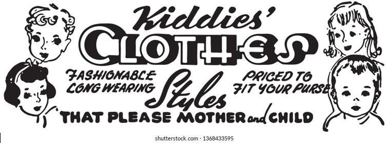 Kiddies Clothes - Retro Ad Art Banner